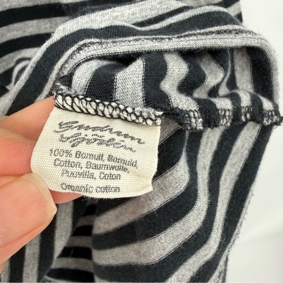 Gudrun Sjoden Organic Cotton Striped Essential Top in Black Grey Size M - Picture 6 of 9